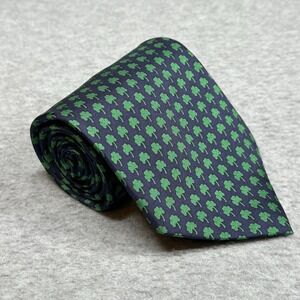 Utopia Men's Necktie Tie 100% Silk Navy Blue Green Shamrock St. Patrick's Day